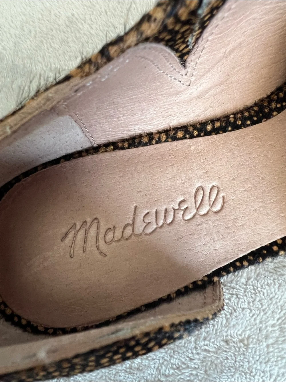 Madewell Lucie Spotted Calf Hair Cutout Booties NWOT 7